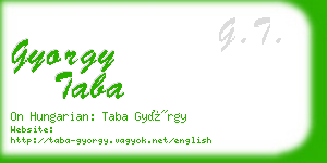 gyorgy taba business card